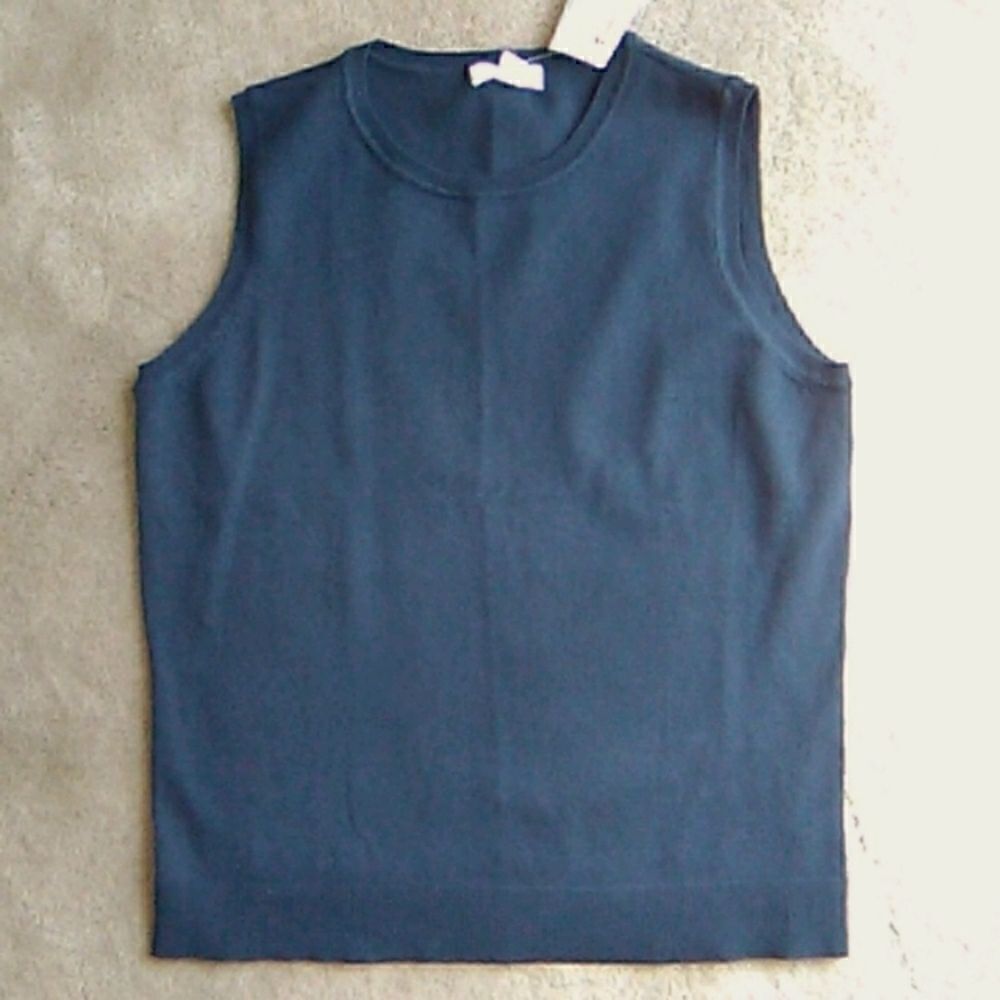 NWT Charter Club Dark Navy Silk Blend Top